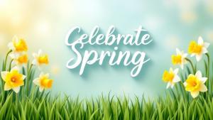 Cheerful Spring Daffodil PowerPoint Background for Seasonal Presentations PowerPoint clipart graphic preview.