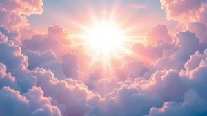 Pastel Sky and Sun PowerPoint Background for Inspiration PowerPoint clipart graphic preview.