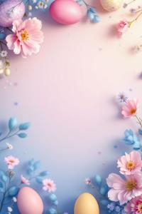 Easter Floral Background PowerPoint clipart graphic preview.