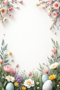Floral Easter Greeting Card PowerPoint clipart graphic preview.