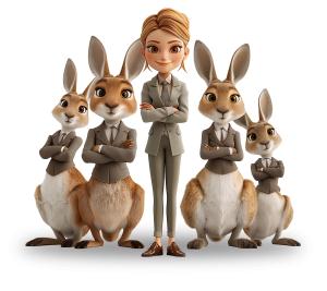 Business Kangaroo Leadership  for Presentations PowerPoint clipart graphic preview.