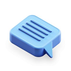 Blue Speech Bubble  for Communication Presentations PowerPoint clipart graphic preview.