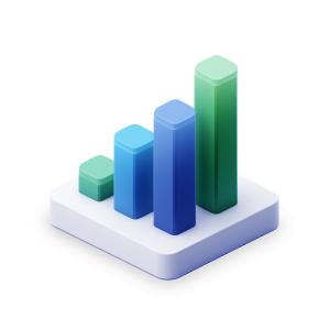 Stylized Bar Chart  for Business & Data Presentations PowerPoint clipart graphic preview.