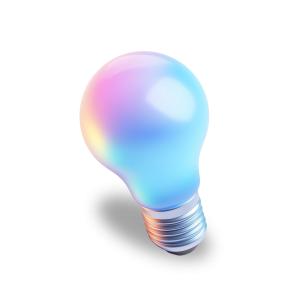 Colorful Lightbulb  for Creativity and Innovation PowerPoint clipart graphic preview.