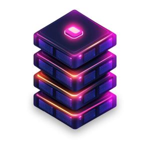 Stacked Server Tower  for Technology Presentations PowerPoint clipart graphic preview.