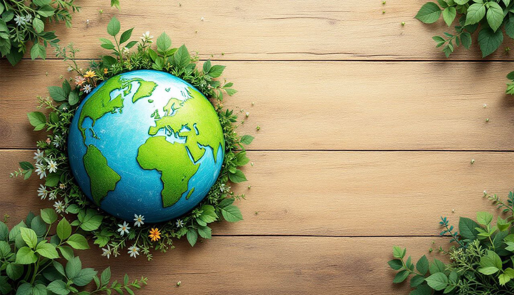 High-resolution clipart illustration of Earth Day Nature Background, designed for environmental education decks, outdoor recreation marketing, and conservation awareness campaigns.