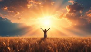 Sunrise Prayer Background for Faith & Unity Slides PowerPoint clipart graphic preview.
