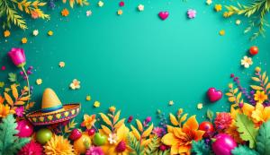 Cinco de Mayo Celebration Background PowerPoint clipart graphic preview.