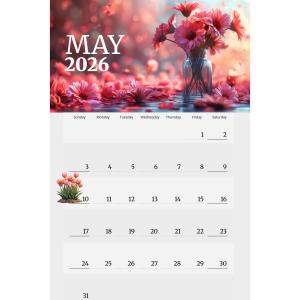 Mothers Day May Calendar Customizable PowerPoint clipart graphic preview.