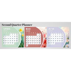Three Month Planner Customizable PowerPoint clipart graphic preview.