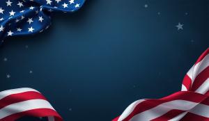 Red, White, and Blue Ribbon Background for Patriotic Presentations PowerPoint clipart graphic preview.