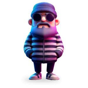 Robber Icon Character  for Crime Presentations PowerPoint clipart graphic preview.