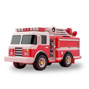 Red and White Fire Truck Icon  for Fire Safety Presentations PowerPoint clipart graphic preview.