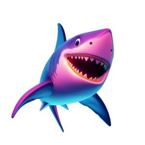 Friendly Cartoon Shark  for Kids’ Marine Presentations PowerPoint clipart graphic preview.