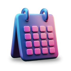 3D Icon Calendar  for Time Management Presentations PowerPoint clipart graphic preview.