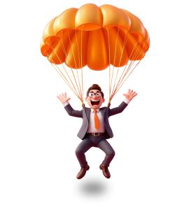 Business Risk and Safety Parachute PowerPoint clipart graphic preview.