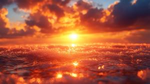 Ocean Sunset Background PowerPoint clipart graphic preview.