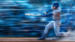 Baseball Swing Background for Sports & Team Slides PowerPoint clipart graphic preview.
