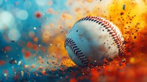 Summer Baseball Excitement PowerPoint clipart graphic preview.