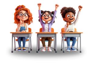 Excited Students Classroom Participation PowerPoint clipart graphic preview.