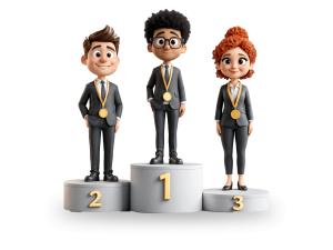 Celebrate Business Achievement with Awards PowerPoint clipart graphic preview.