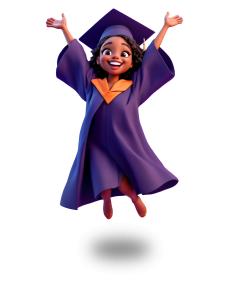 Female Student Graduation Celebration PowerPoint clipart graphic preview.