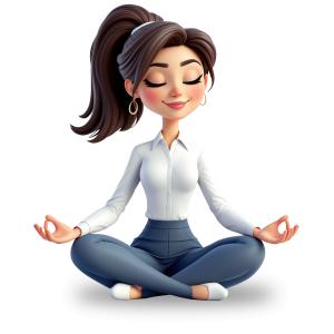 Woman Meditating  PNG PowerPoint clipart graphic preview.