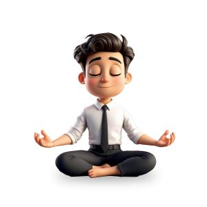 Man Meditating PowerPoint clipart graphic preview.