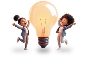 Creative Lightbulb  for Innovation and Teamwork PowerPoint clipart graphic preview.