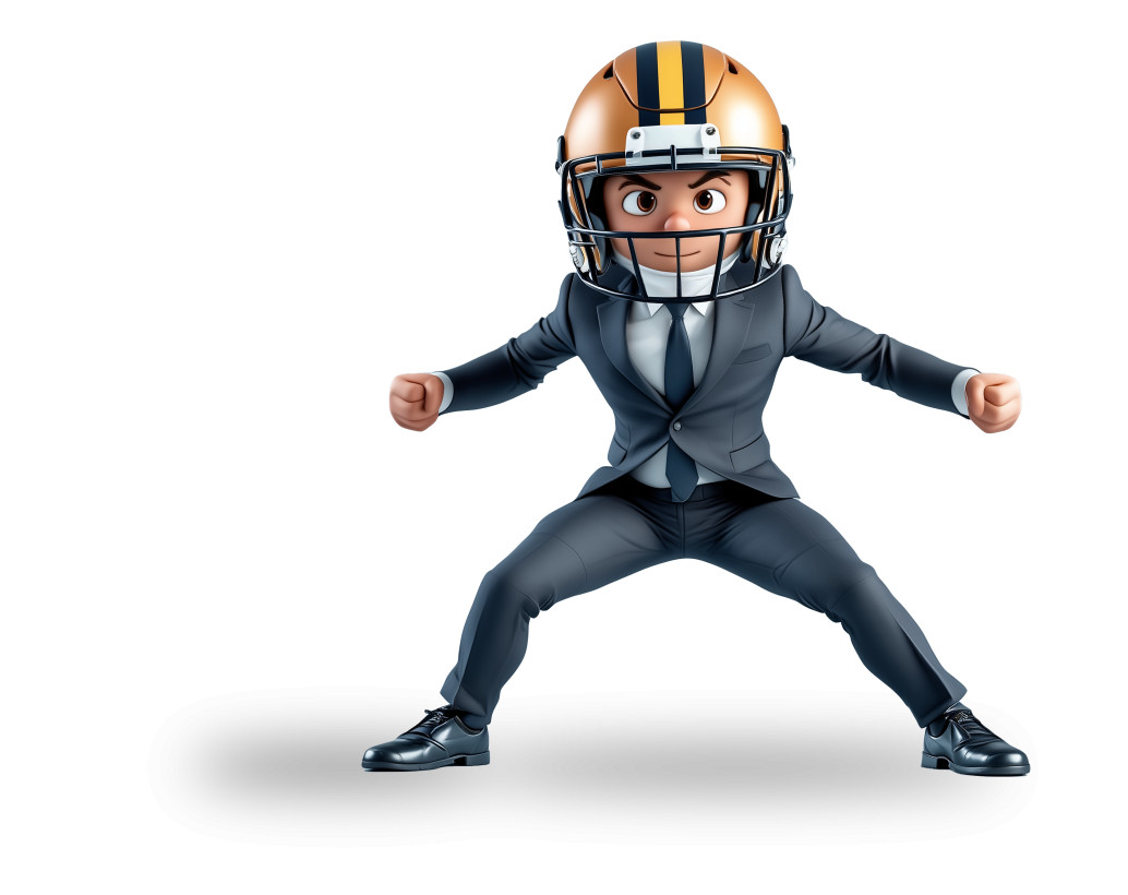 High-resolution clipart illustration of Sports and Business Fusion Clipart for Presentations, designed for corporate project kickoff meetings, creative strategy brainstorming, and innovative product development pitches.