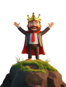 Business King  Celebrating Leadership Success PowerPoint clipart graphic preview.