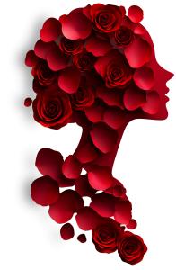 Floral Woman Silhouette Mother's Day PowerPoint clipart graphic preview.