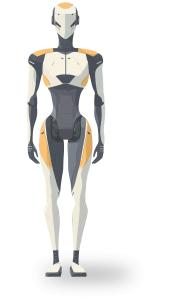 AI Android Robot  PNG PowerPoint clipart graphic preview.
