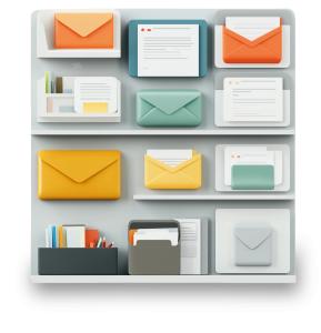 Organized Productivity  PNG PowerPoint clipart graphic preview.