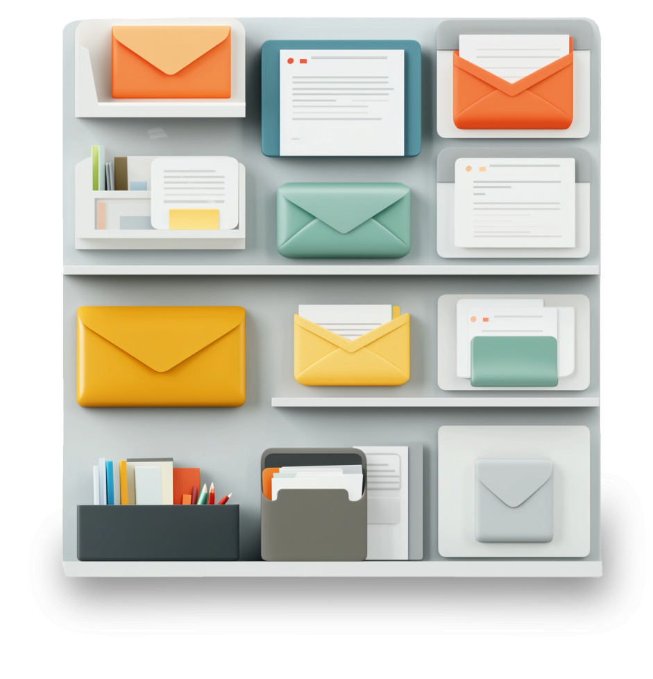 High-resolution clipart illustration of Organized Productivity Clipart PNG, designed for corporate operations tracking, strategic business execution, and professional reporting.