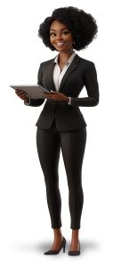 Holding Tablet  for Leadership Slides PowerPoint clipart graphic preview.