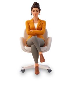 Confident Businesswoman  for Workplace and Leadership Presentations PowerPoint clipart graphic preview.