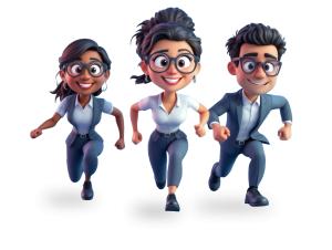 Business People Running PowerPoint clipart graphic preview.