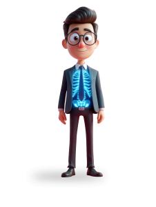 Businessman X-Ray  for Health and Workplace Balance Presentations PowerPoint clipart graphic preview.