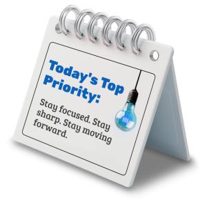 Motivational Desk Calendar Message for Workplace Focus Customizable PowerPoint clipart graphic preview.
