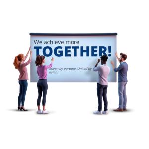 Motivational Team Collaboration  for PowerPoint Presentations Customizable PowerPoint clipart graphic preview.