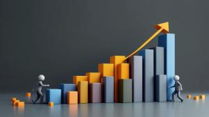 Business Growth Graph PowerPoint clipart graphic preview.