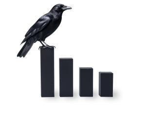 Raven on Bar Graph  for Market Disruption and Business Change Presentations PowerPoint clipart graphic preview.