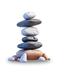 Stone Stack  with Faces for Mindfulness and Wellness Presentations PowerPoint clipart graphic preview.