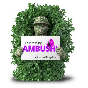 Guerrilla Marketing Camouflage  with Custom Sign Customizable PowerPoint clipart graphic preview.
