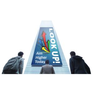 Skyscraper Sign  for Motivation Slides Customizable PowerPoint clipart graphic preview.