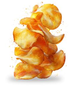 Crispy Potato Chips PowerPoint clipart graphic preview.