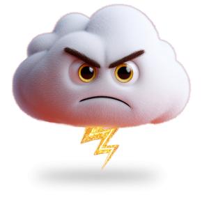 Angry Storm Cloud Presentation  Image PowerPoint clipart graphic preview.