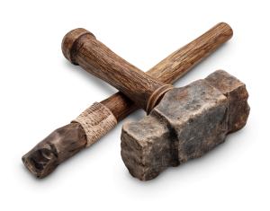 Vintage Mallet and Hammer  – Symbol of Craftsmanship PowerPoint clipart graphic preview.