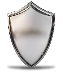 Silver Shield  for Security and Protection PowerPoint clipart graphic preview.